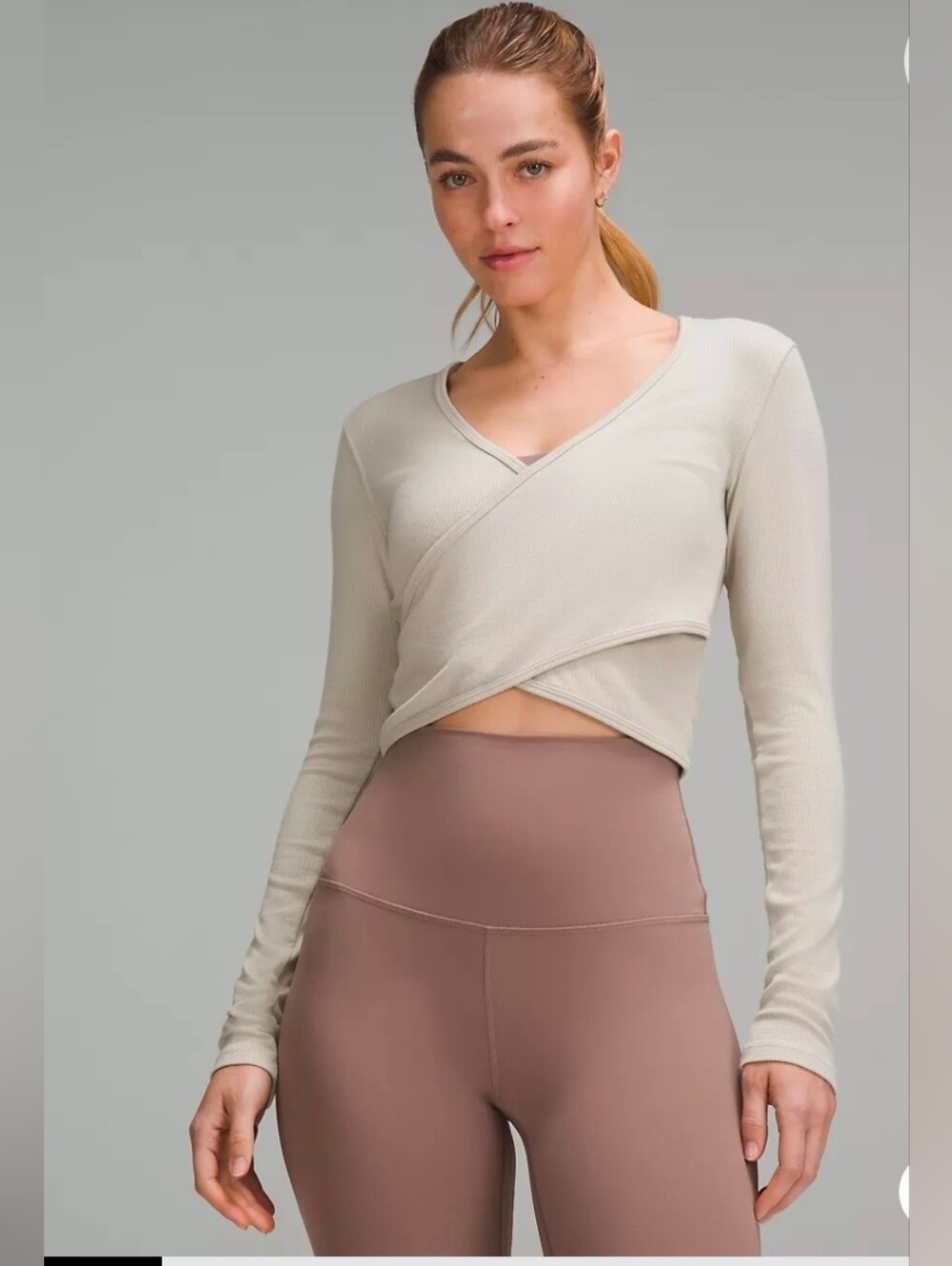 Lululemon Wrap-Front Ribbed Long-Sleeve Top-8, NNT #091
